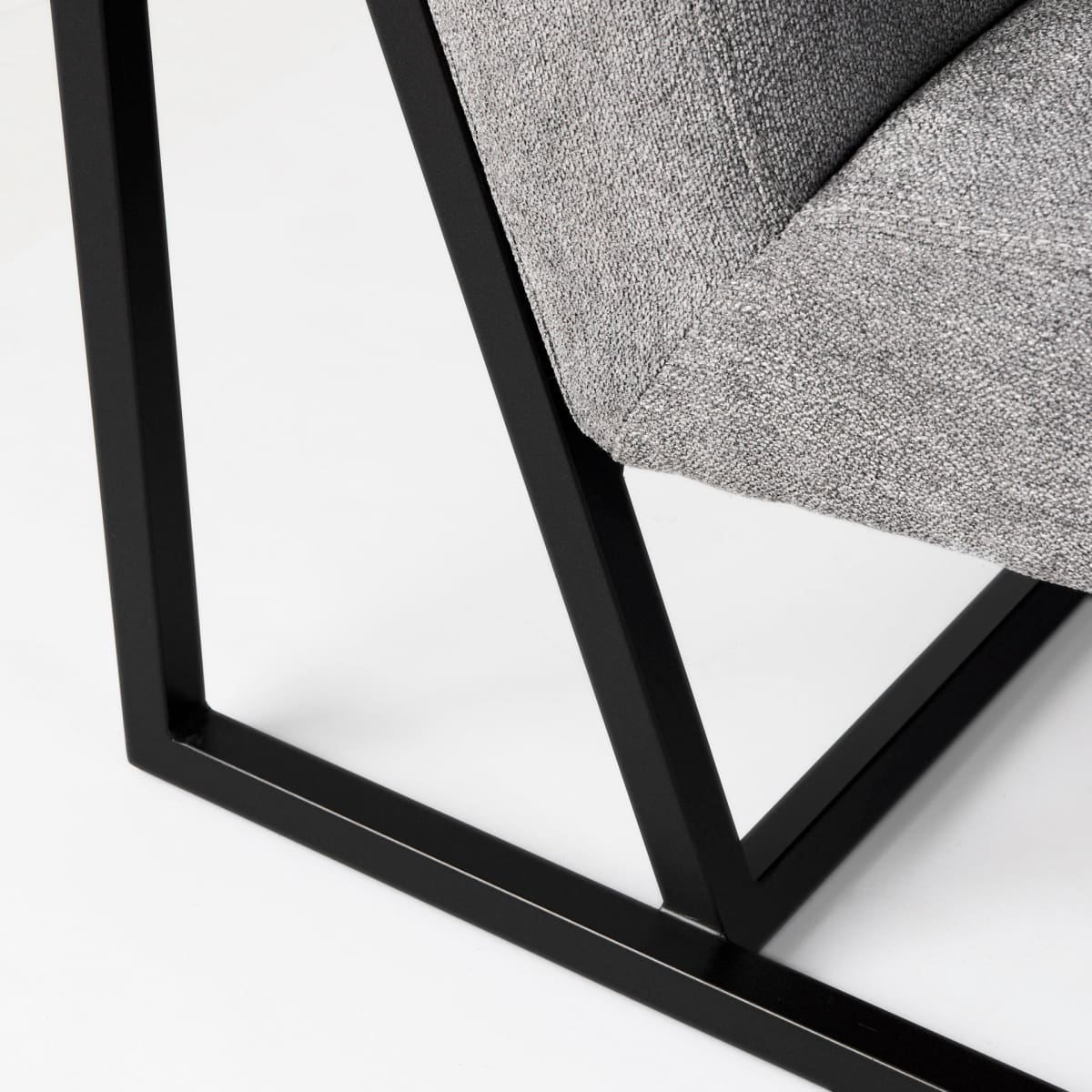 Armelle Upholstered Accent Chair Gray Fabric | Black Metal - accent-chairs
