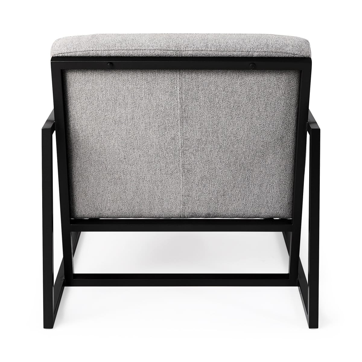 Armelle Upholstered Accent Chair Gray Fabric | Black Metal - accent-chairs