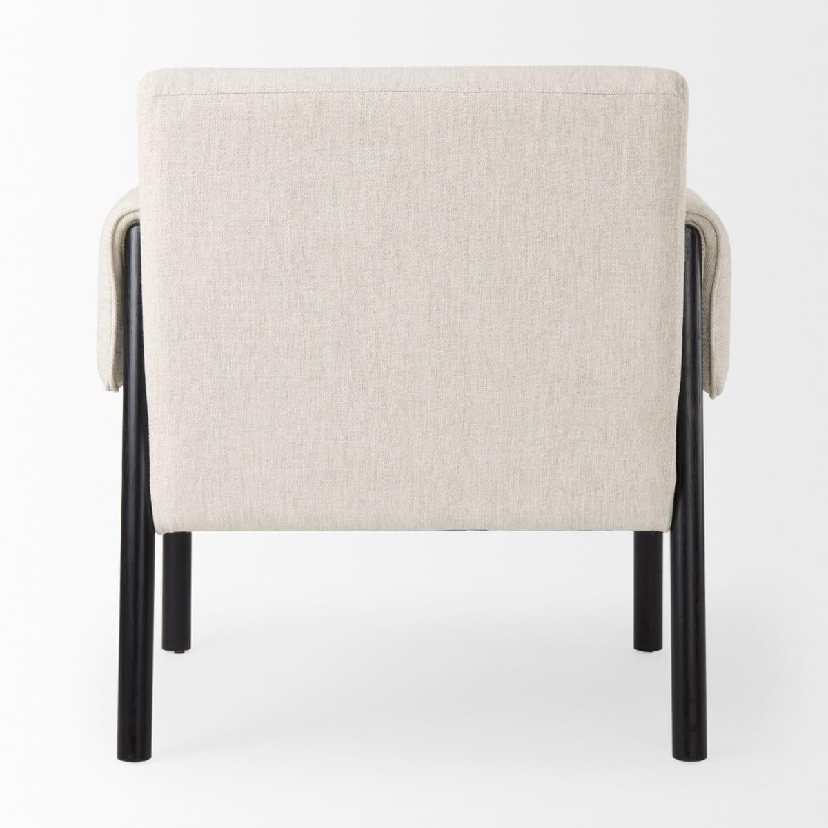 Ashton Upholstered Accent Chair Beige Fabric | Black Wood - accent-chairs