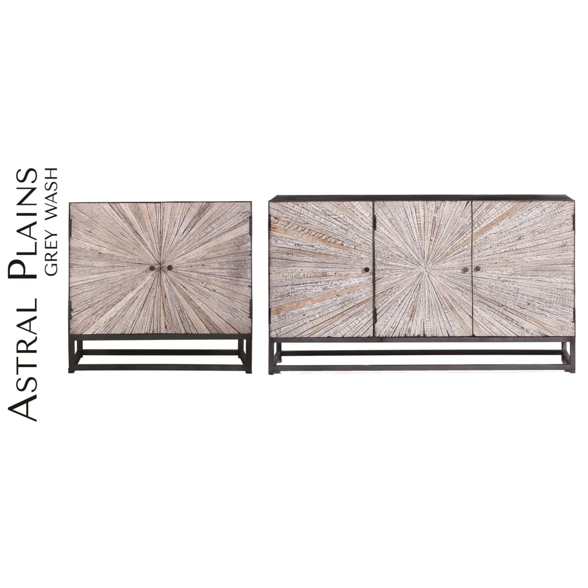 Astral Plains Reclaimed 2 Door Accent Cabinet-Grey Wash - 32X14X31 - accent cabinet