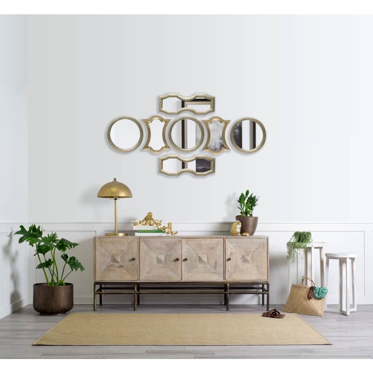 Avalon Wall Mirror Gold Wood | 9x23 - wall-mirrors-grouped