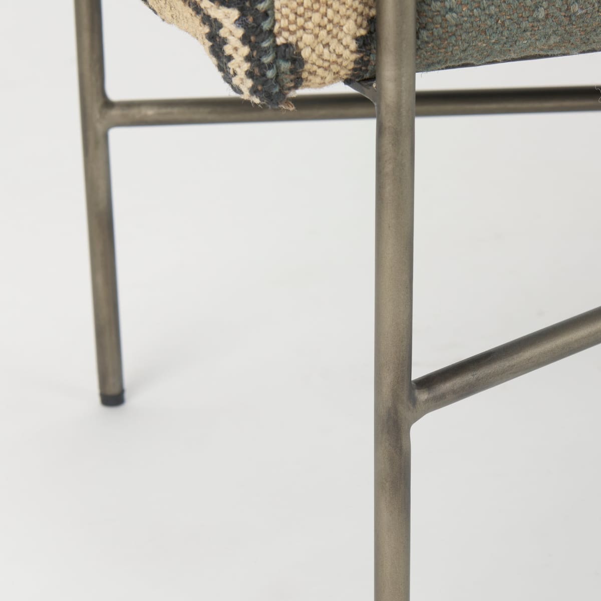 Avery Bench Multi Colored Fabric | Black Metal - benches