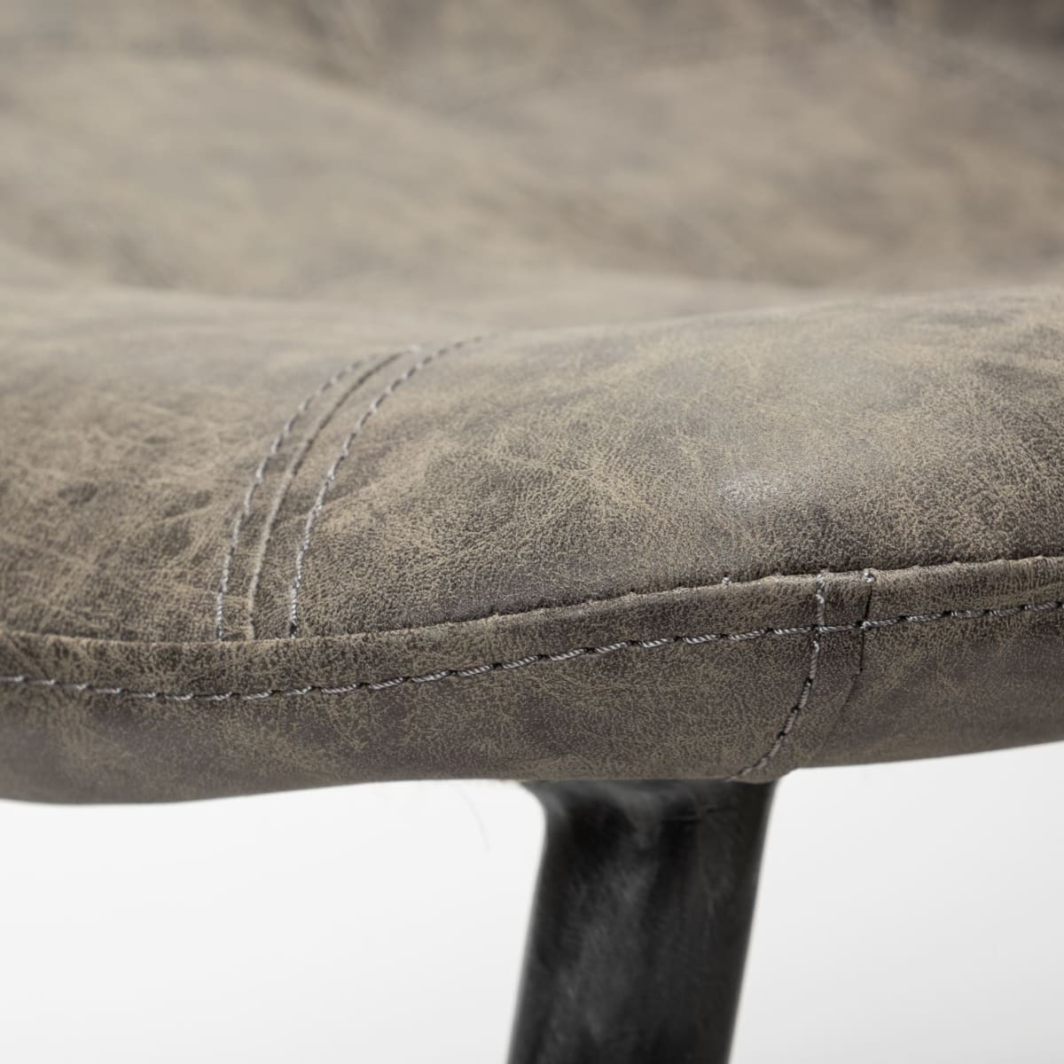 Barrow Dining Chair Brown Faux Leather | Black Metal - dining-chairs