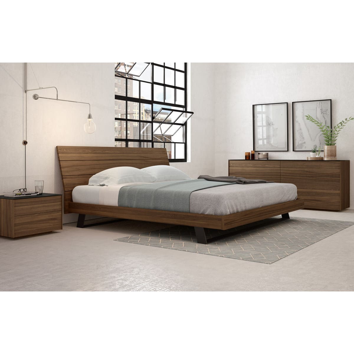 Bella Bed With Wood Headboard - BED