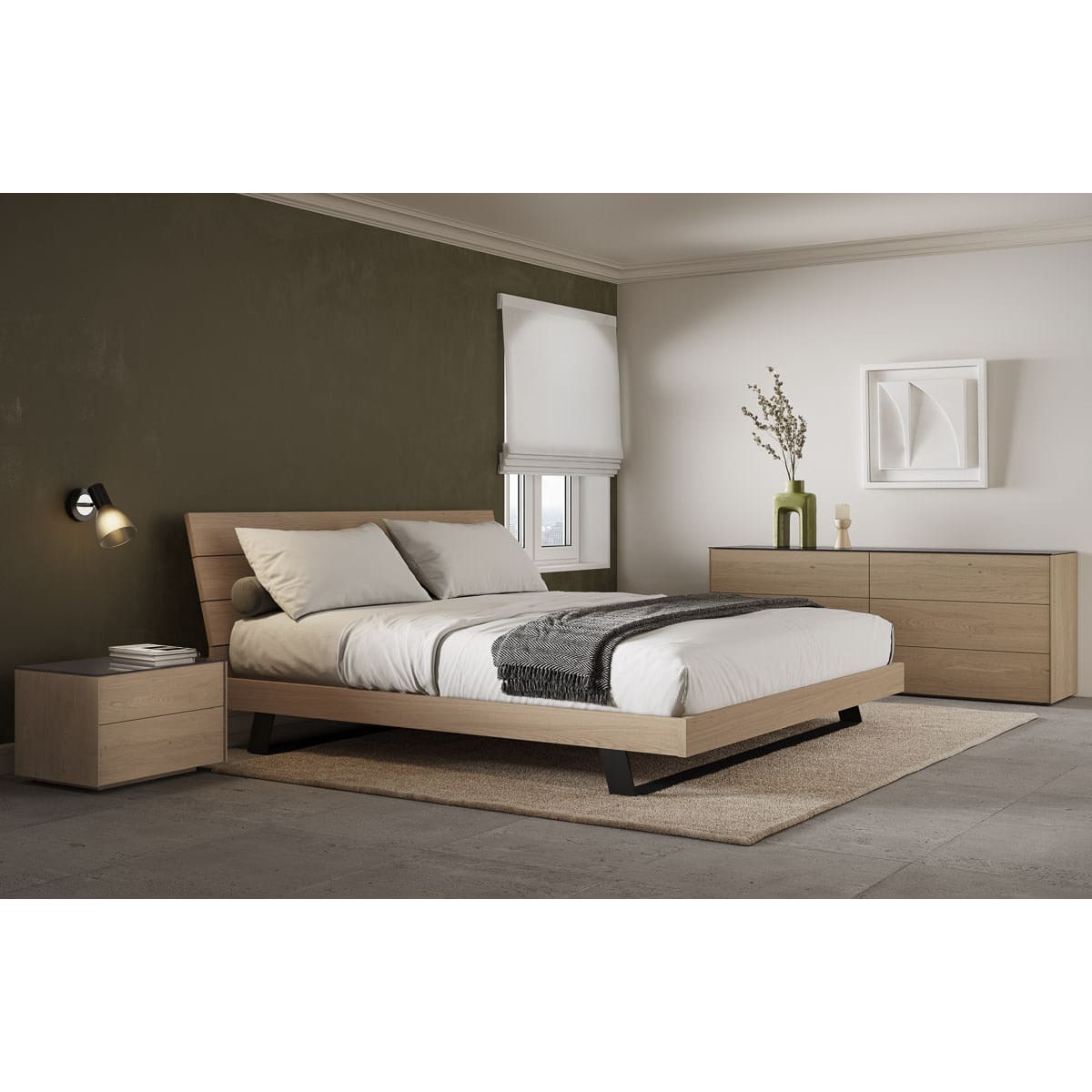 Bella Bed With Wood Headboard - BED