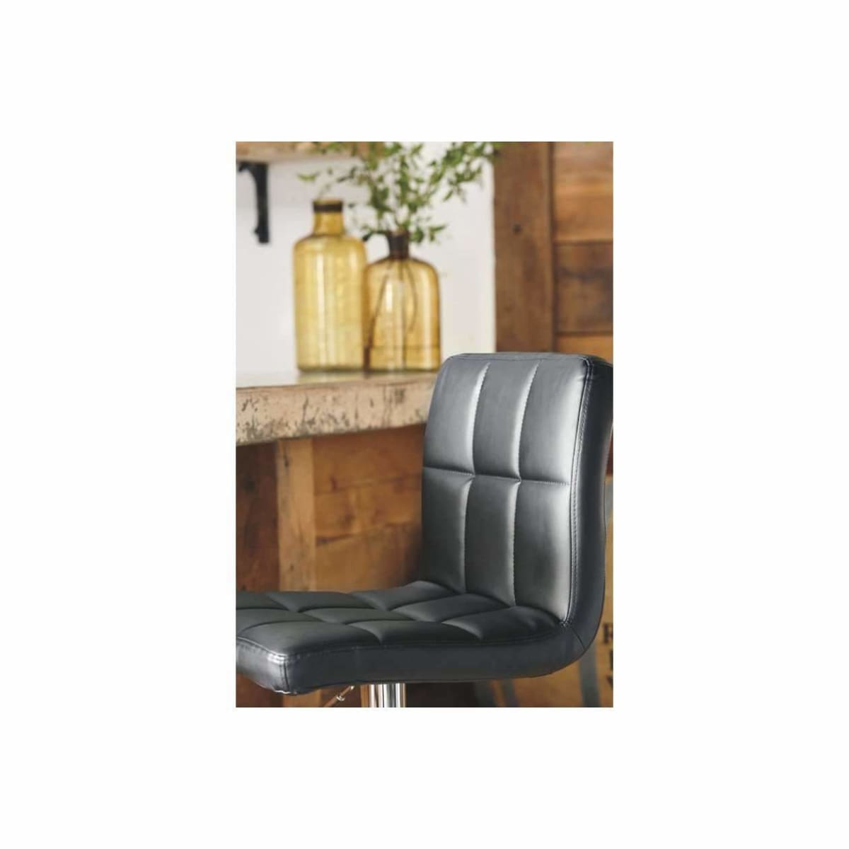 Bellatier Black Adjustable Height Bar Stool - BAR STOOL