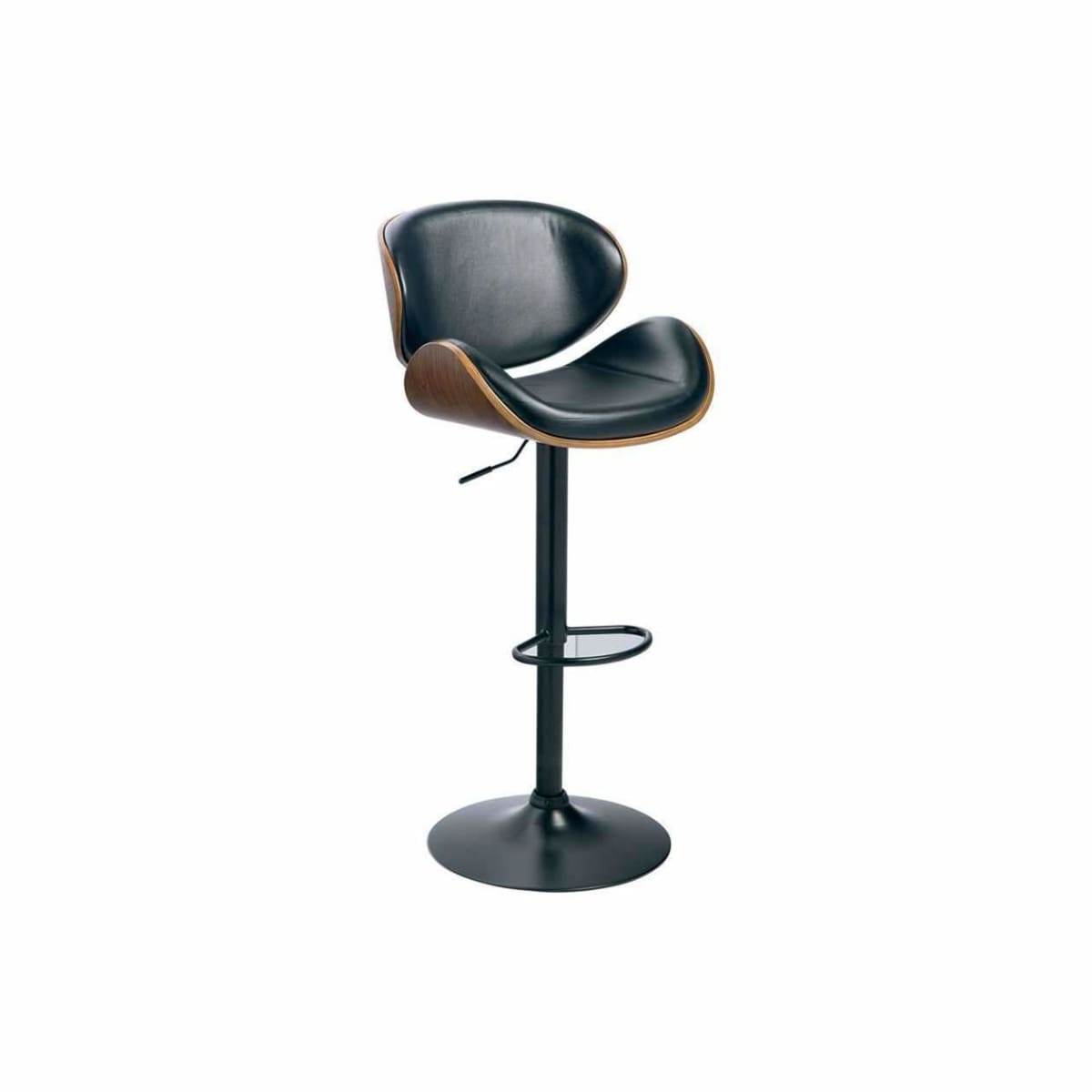Bellatier Wood Finish Adjustable Height Bar Stool(Black) - BAR STOOL