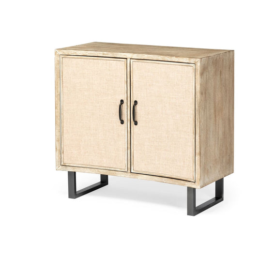 Bellefontaine Accent Cabinet Natural Wood | Cream Fabric - acc-chest-cabinets