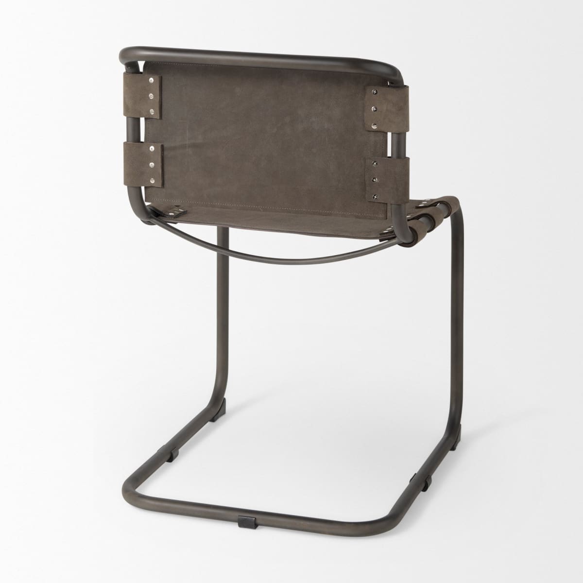 Berbick Dining Chair Brown Seude (Gray Tones)| Black Metal - dining-chairs