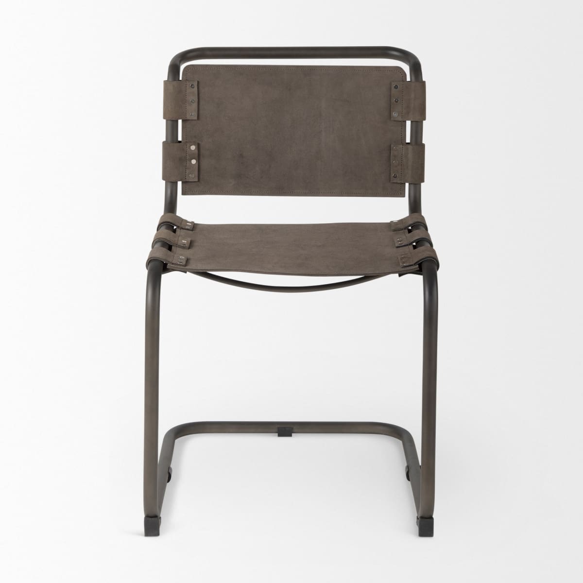 Berbick Dining Chair Brown Seude (Gray Tones)| Black Metal - dining-chairs
