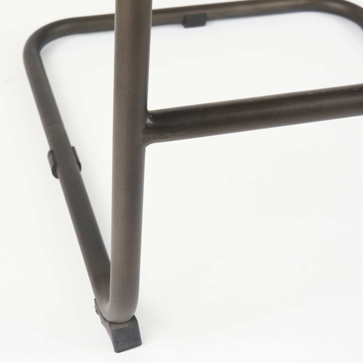 Berbick Leather Seat Bar Counter Stool Black Leather | Gray Metal | Bar - bar-stools