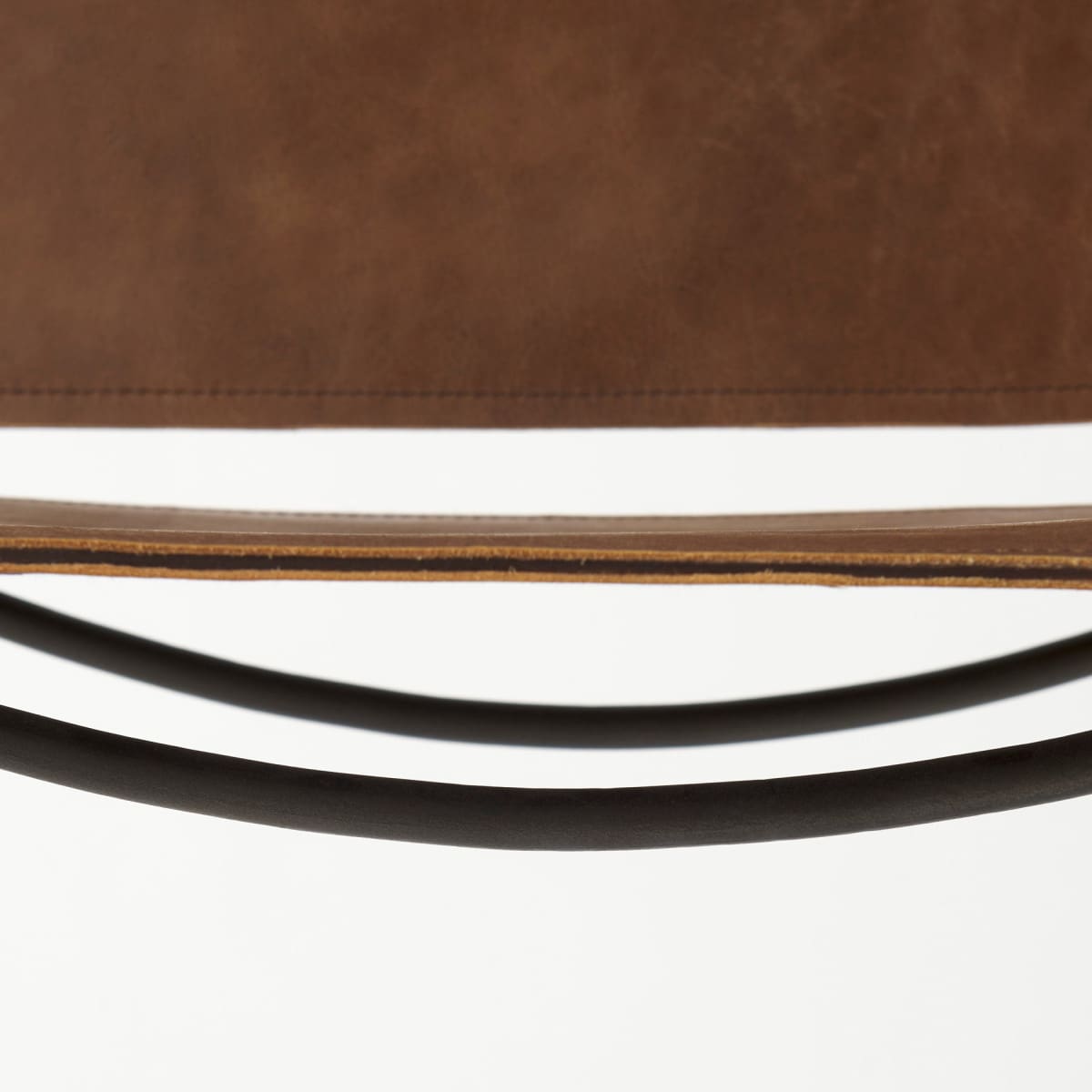 Berbick Leather Seat Bar Counter Stool Brown Leather | Gray Metal | Bar - bar-stools