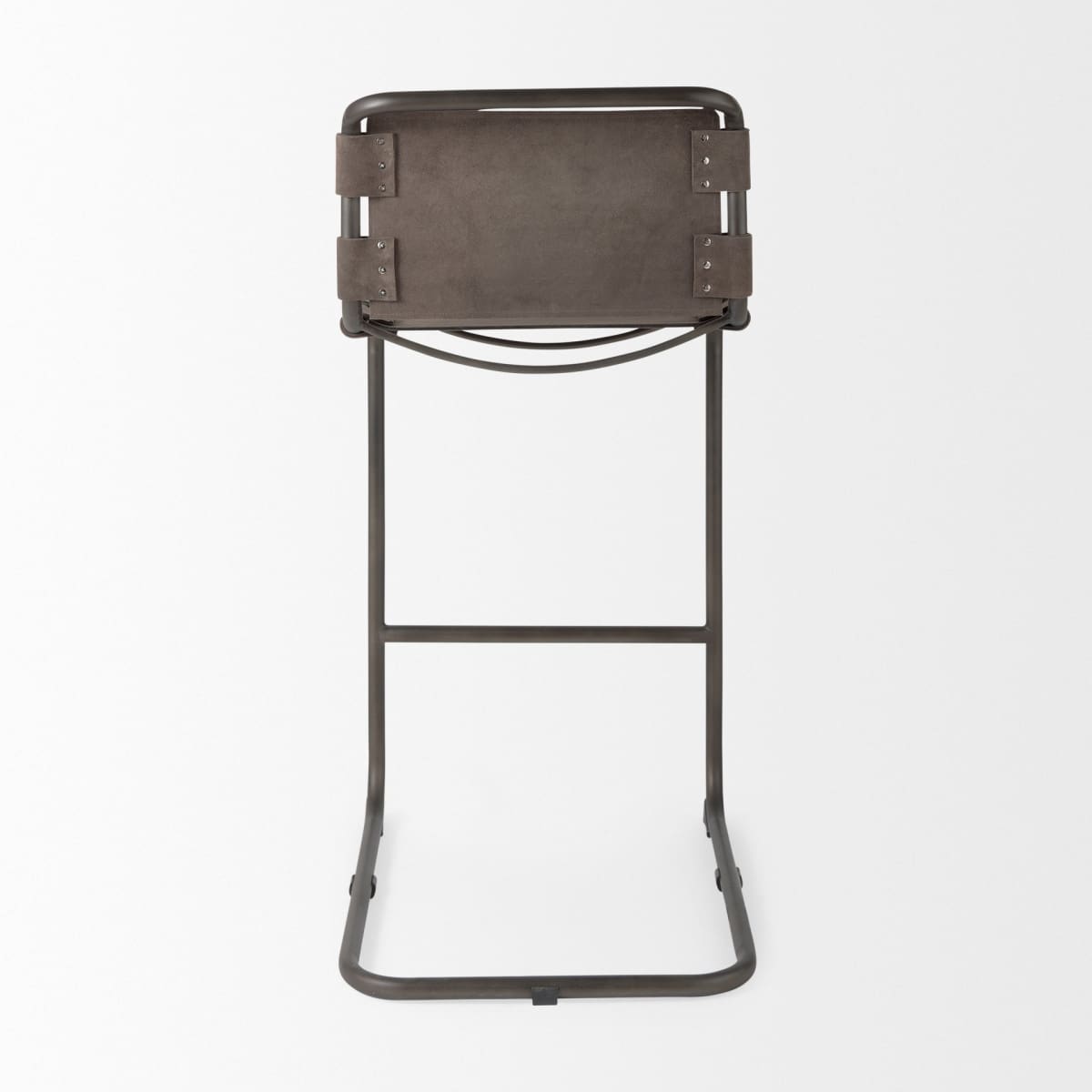 Berbick Upholstered Seat Bar Counter Stool Brown/Gray Suede | Gray Metal | Bar - bar-stools