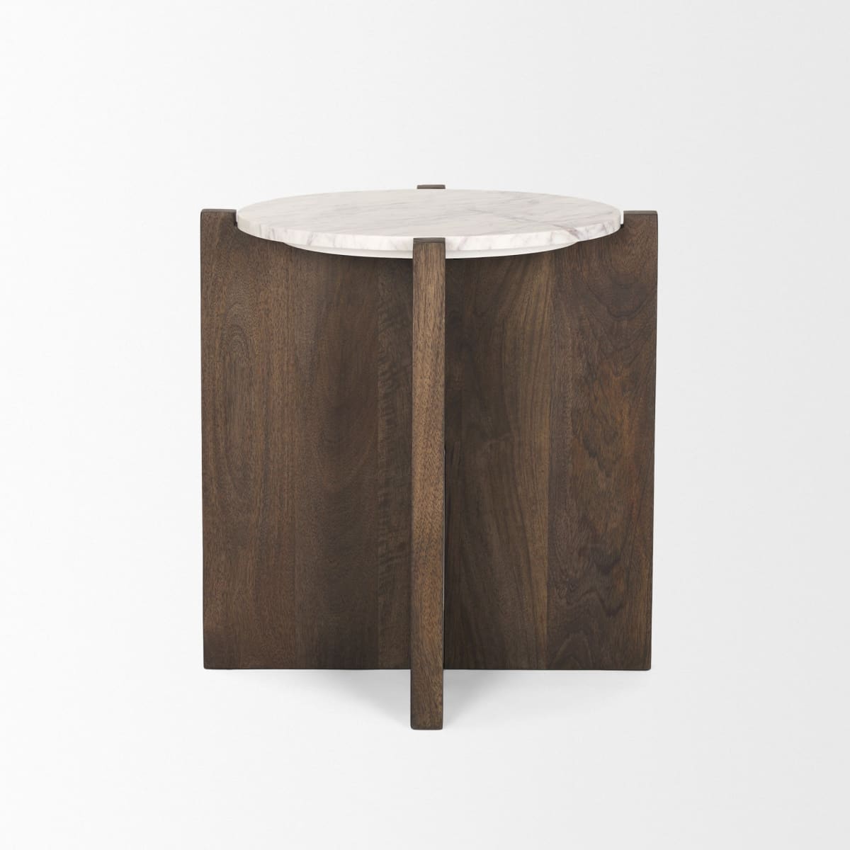 Bianca Accent Table Dark Brown Wood | Marble - accent-tables
