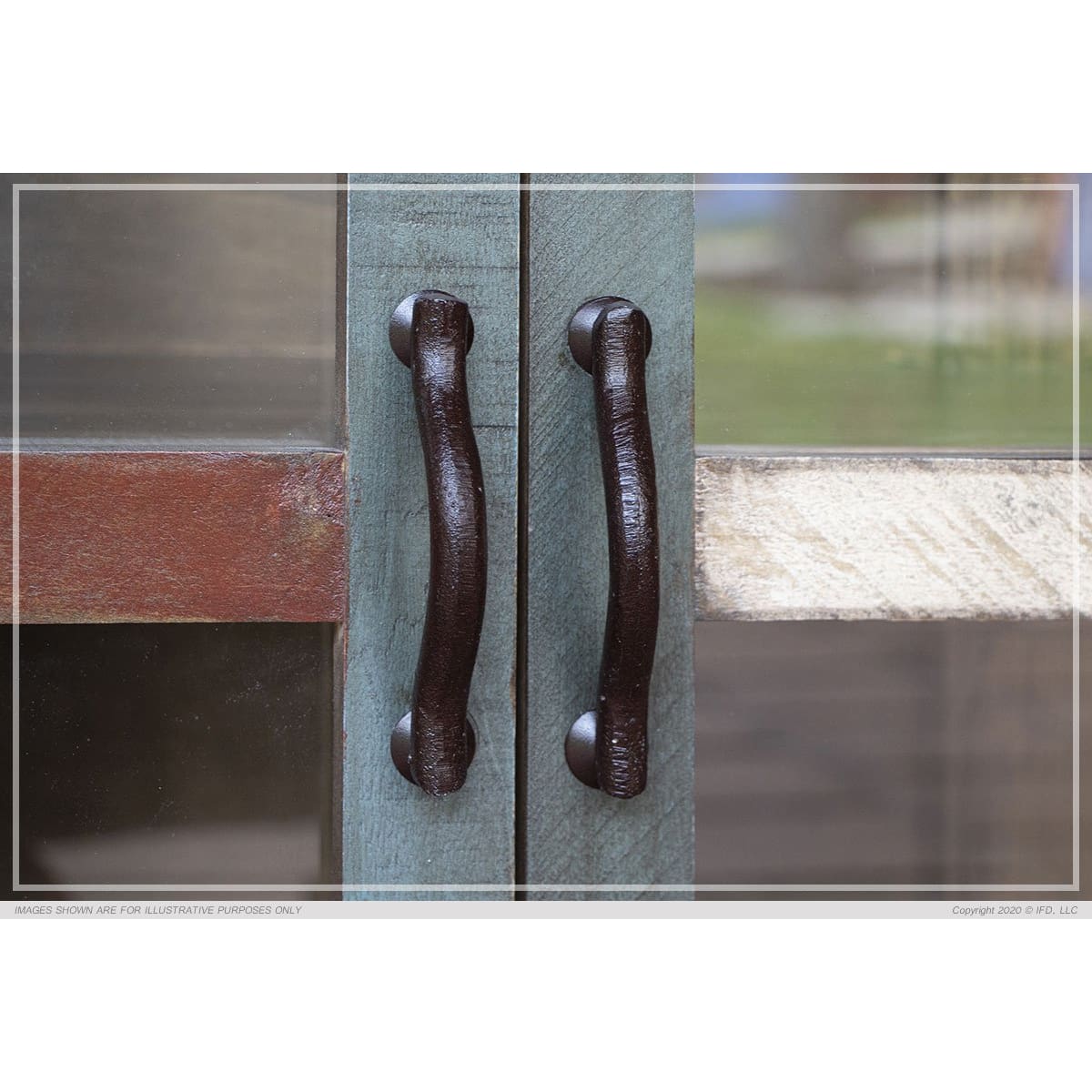 Antique Multicolor Two Door Cabinet - 50-3/4 x 16-1/2 x 41-3/4 - accent cabinet