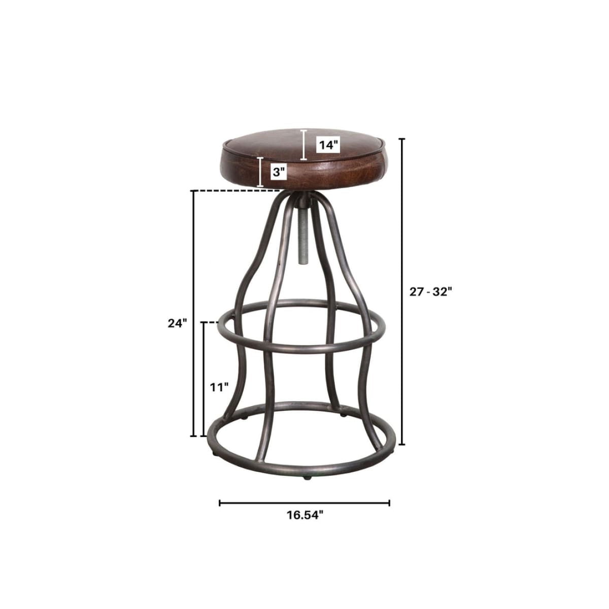 Bowie Bar Stool - Vintage Brown Leather - lh-import-stools