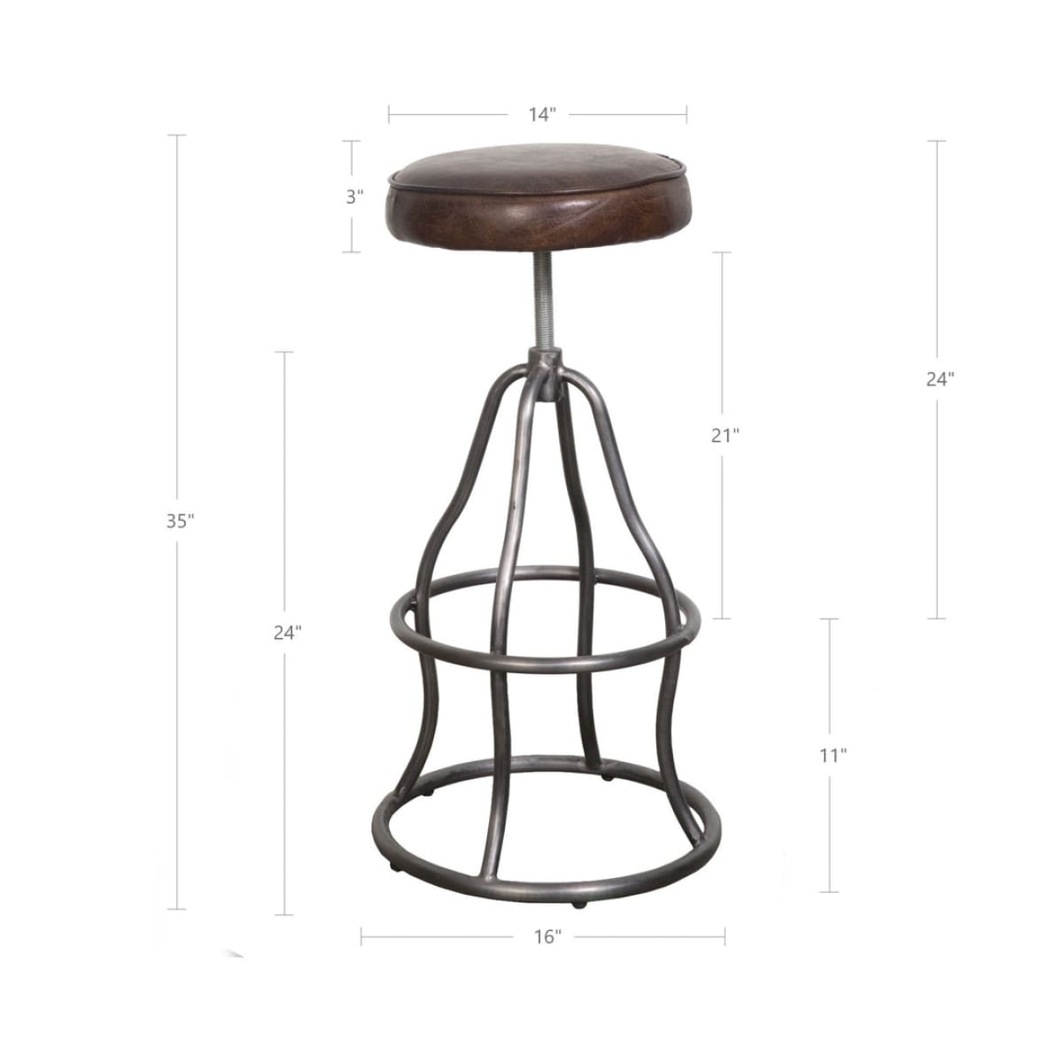 Bowie Bar Stool - Vintage Brown Leather - lh-import-stools