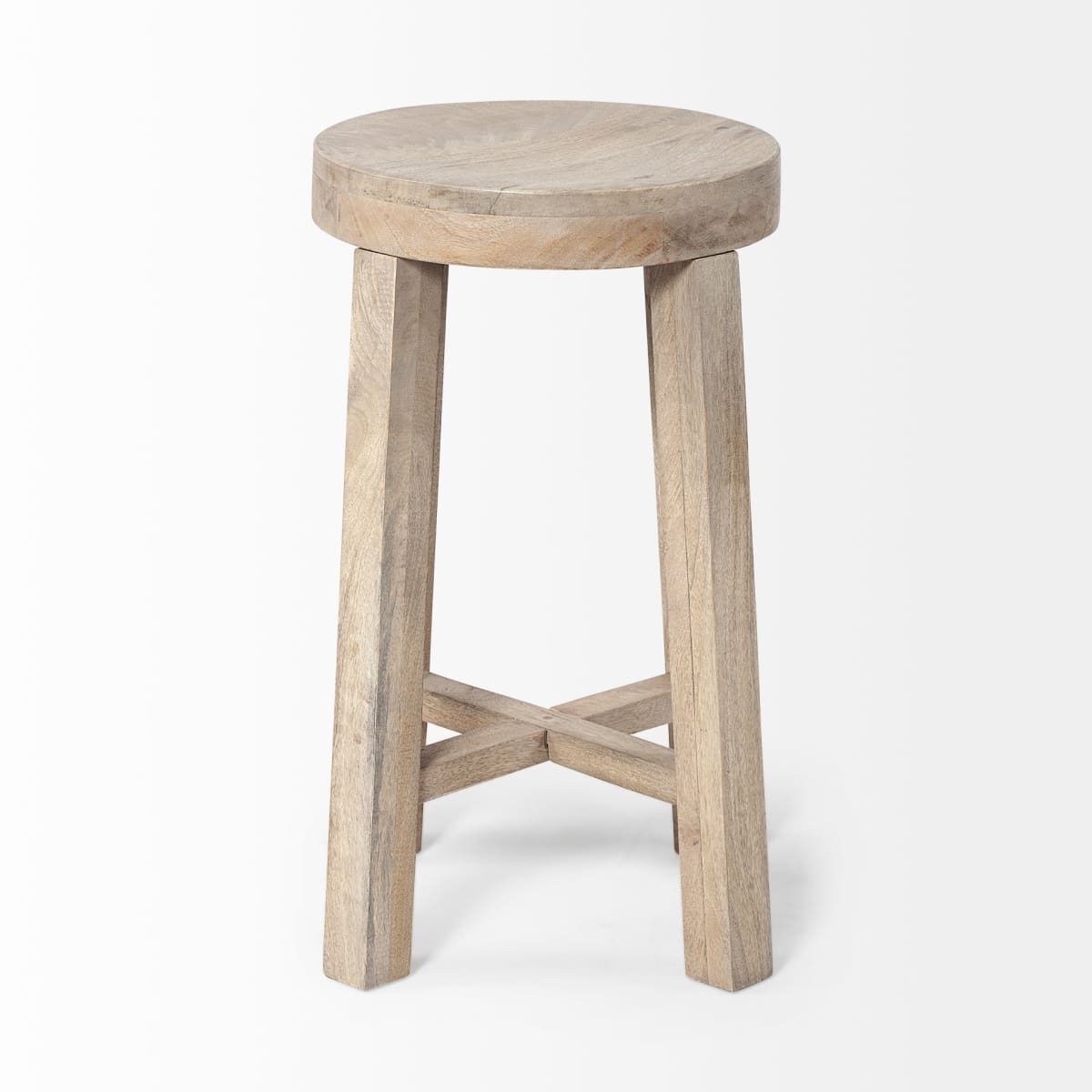 Brahma Bar Counter Stool White Washed Wood - bar-stools
