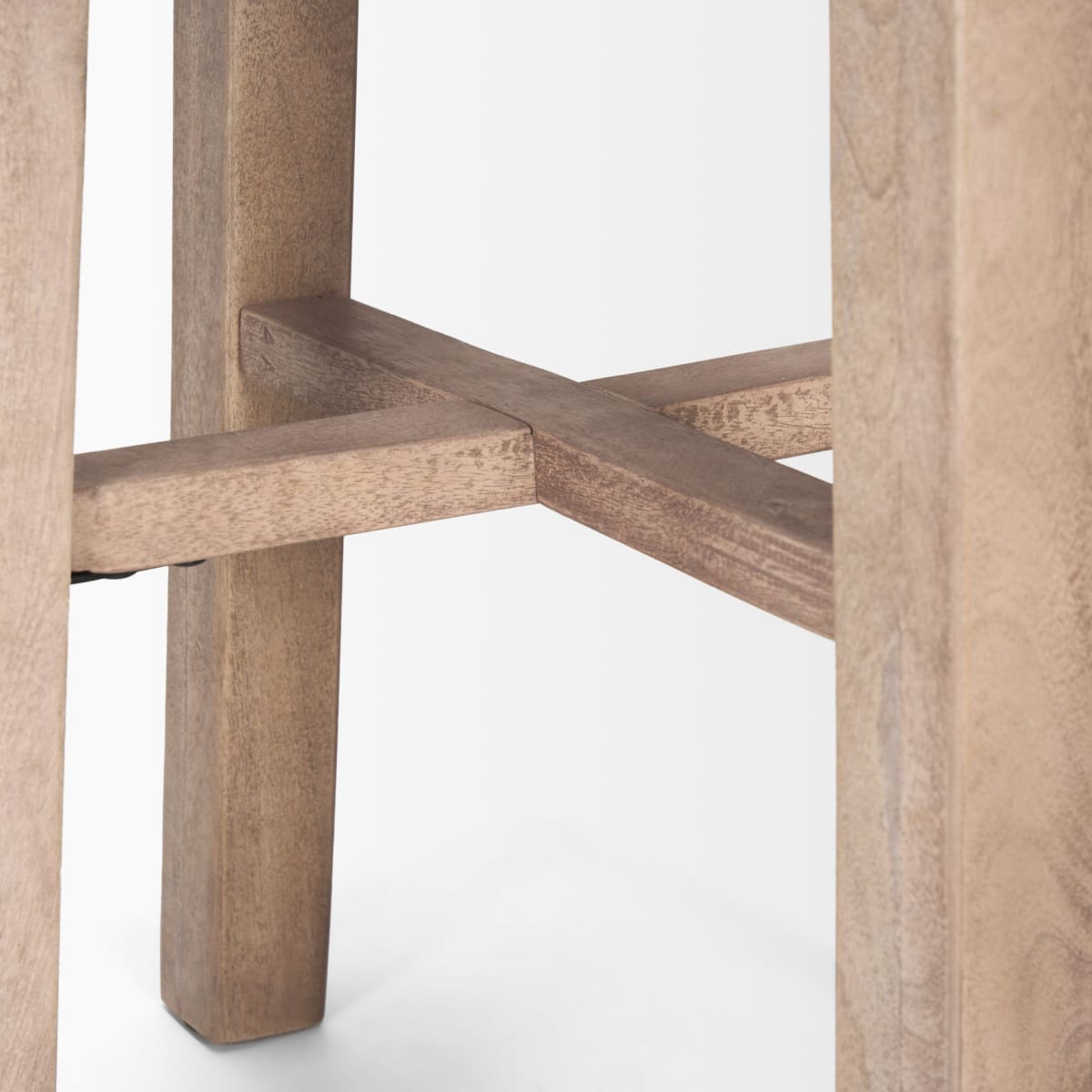 Brahma Wood Seat Bar Counter Stool White Washed Wood | 30H - bar-stools