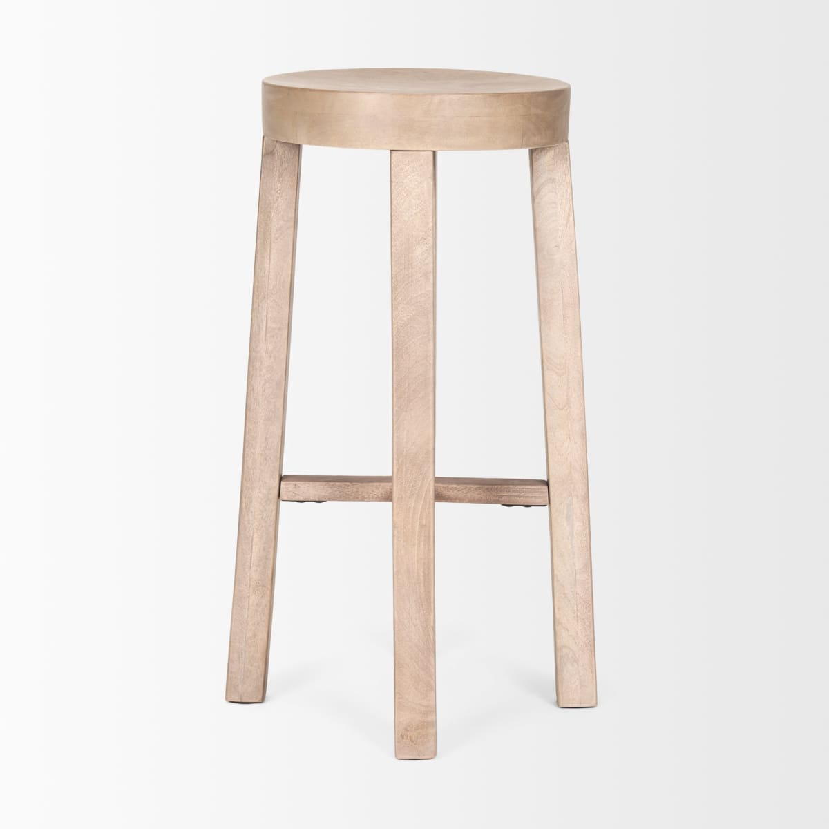 Brahma Wood Seat Bar Counter Stool White Washed Wood | 30H - bar-stools