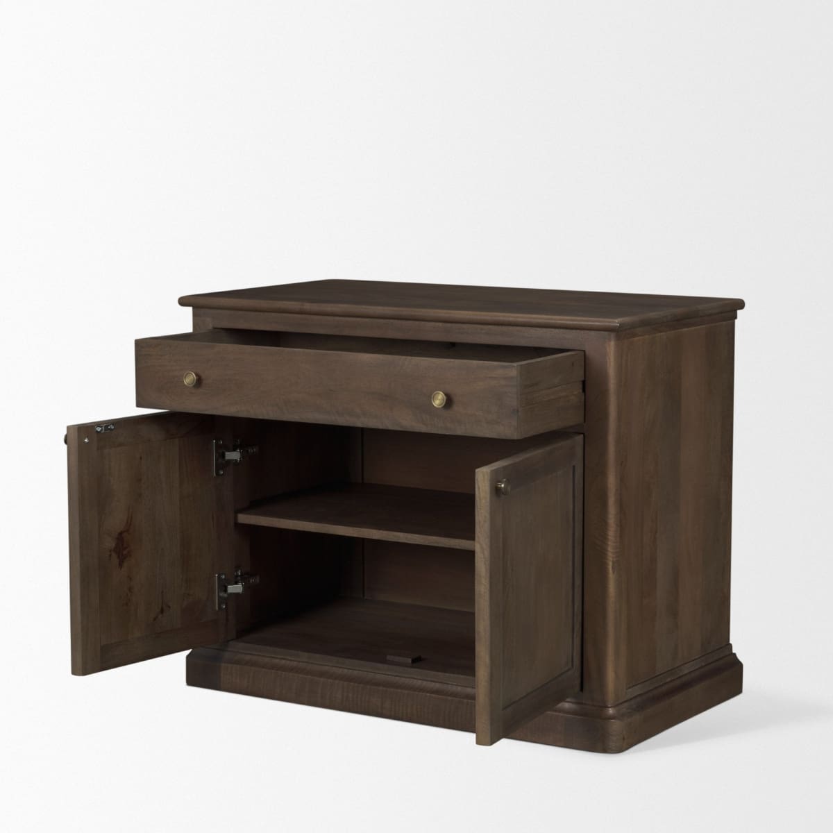 Braxton Accent Cabinet Dark Brown | Antiqued Brass - acc-chest-cabinets