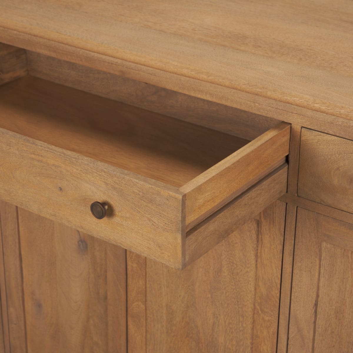 Braxton Sideboard Light Brown | Dark Aged Brass - sideboards-and-buffets