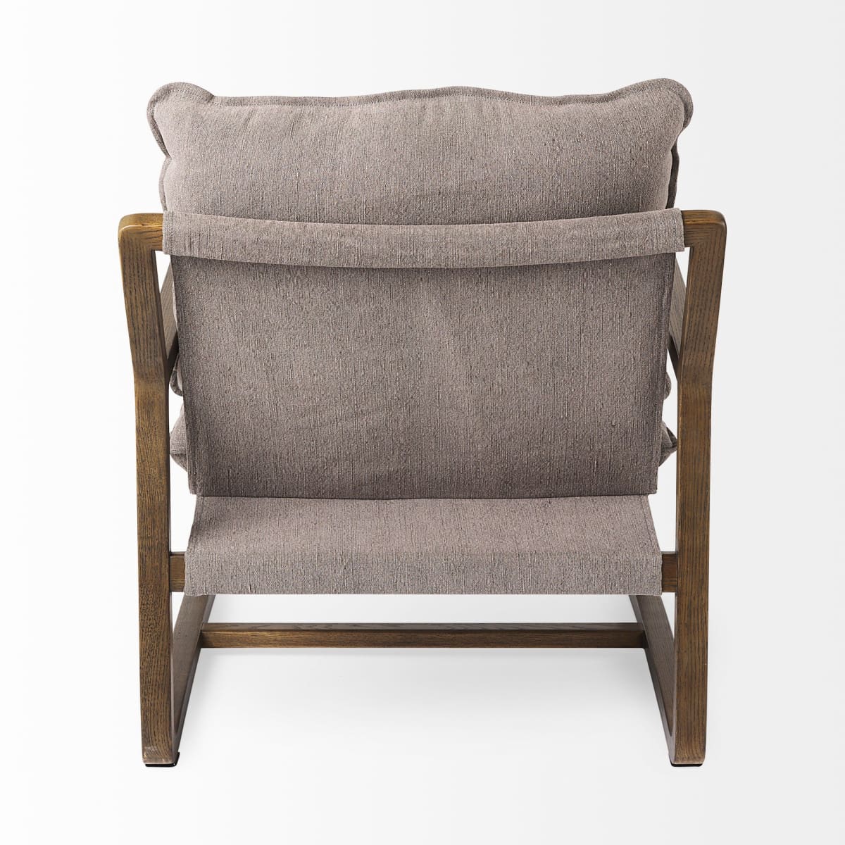 Brayden Upholstered Accent Chair Gray Fabric | Brown Wood - accent-chairs