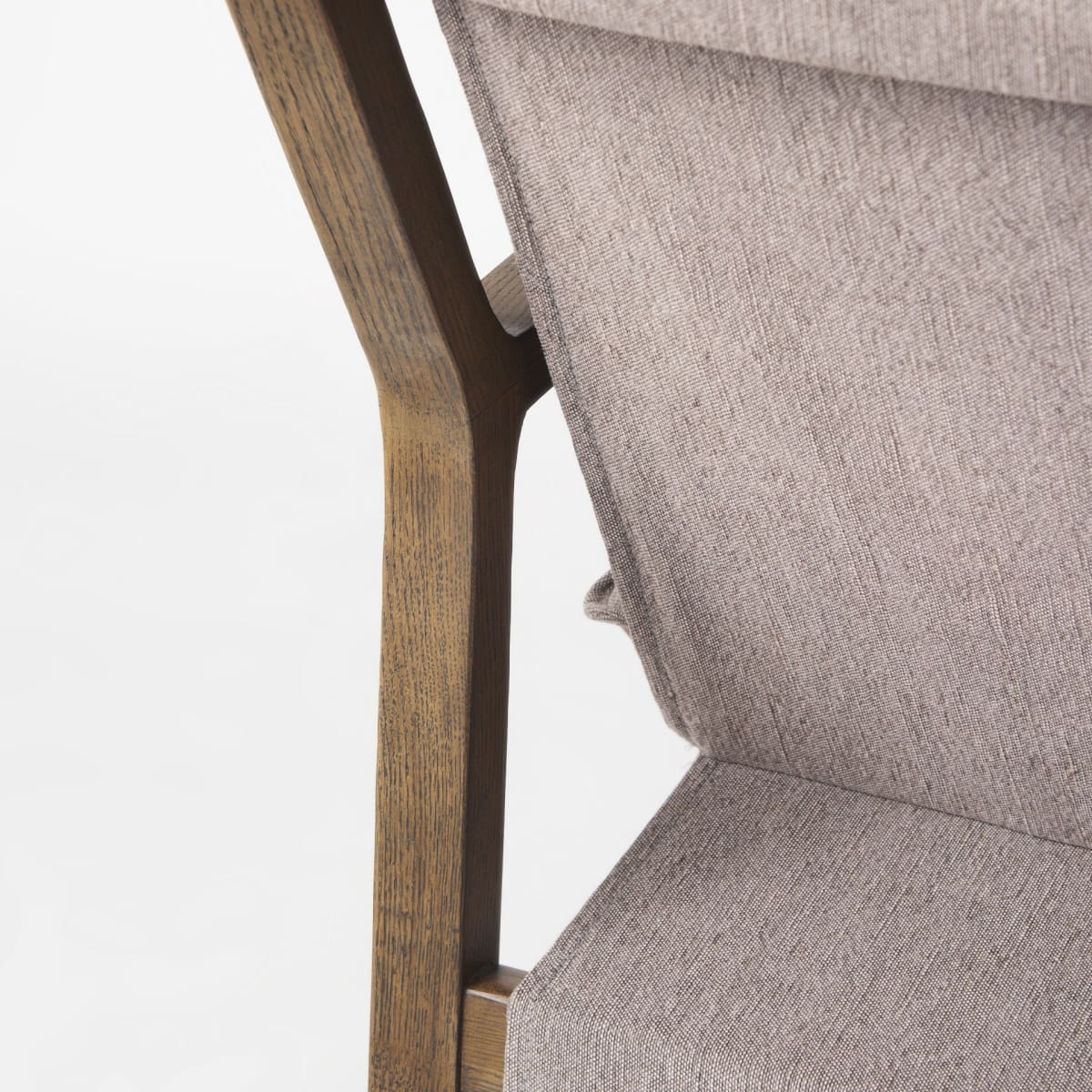 Brayden Upholstered Accent Chair Gray Fabric | Brown Wood - accent-chairs