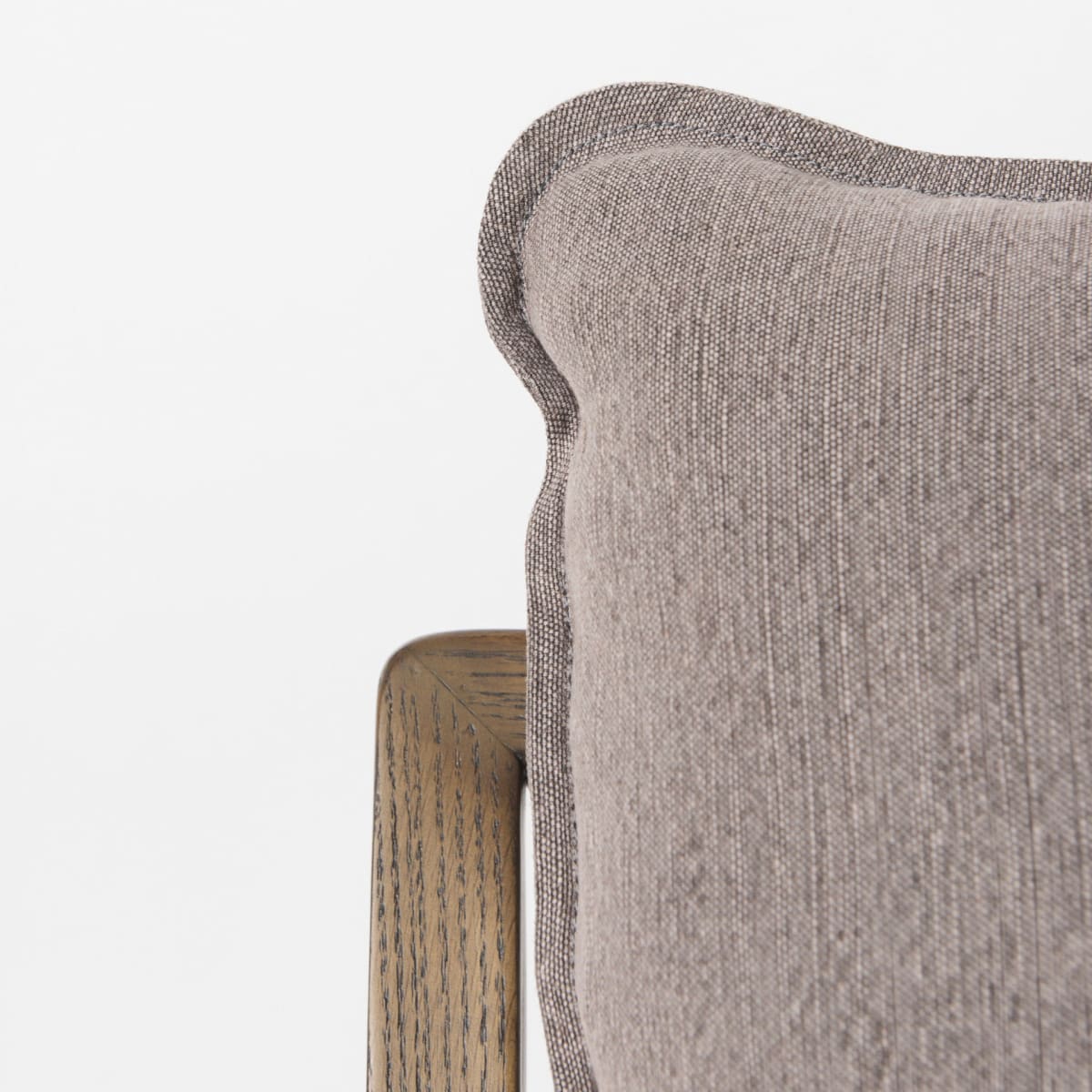 Brayden Upholstered Accent Chair Gray Fabric | Brown Wood - accent-chairs