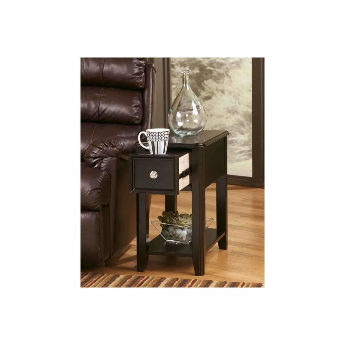Breegin Chairside Black End Table - END TABLE/SIDE TABLE