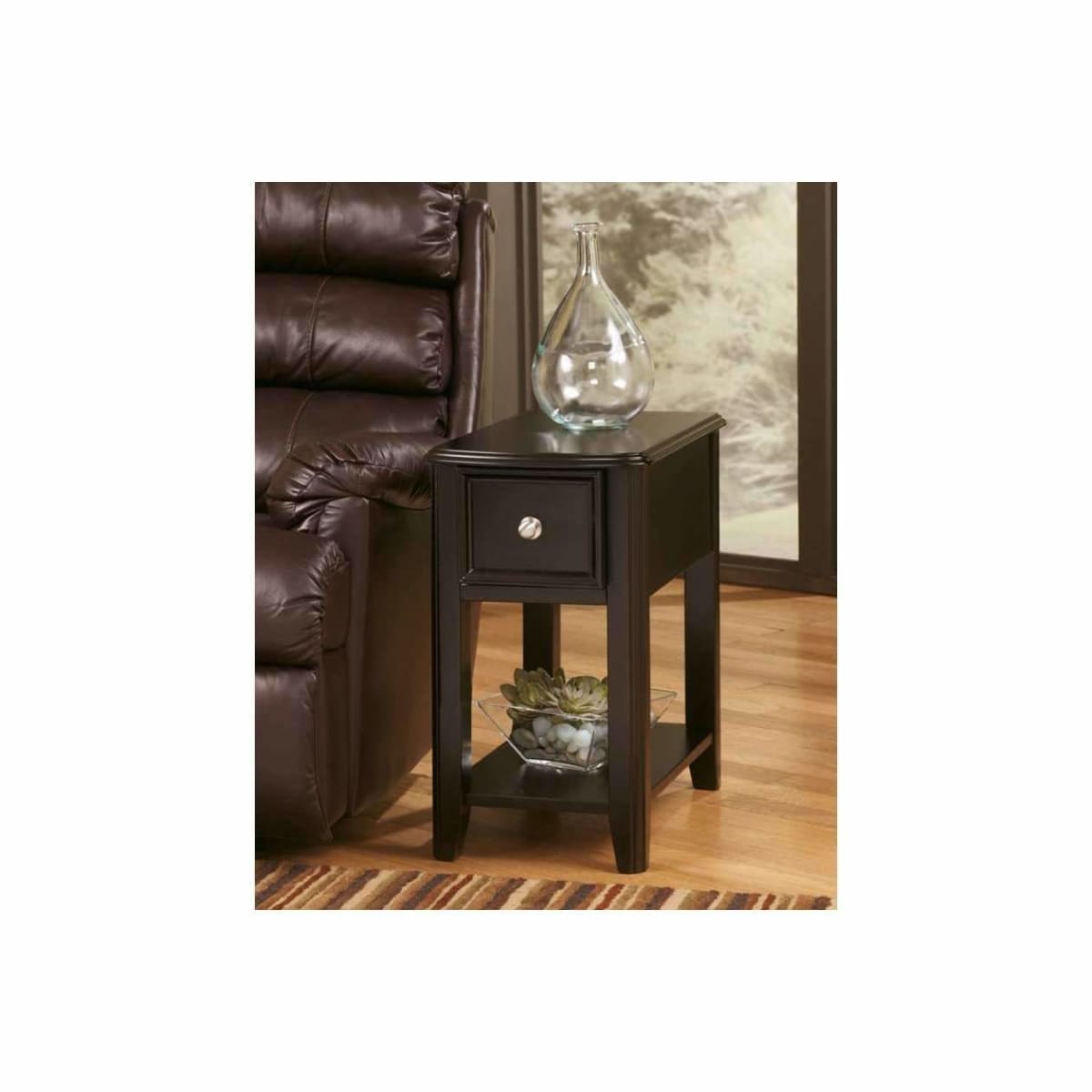 Breegin Chairside Black End Table - END TABLE/SIDE TABLE