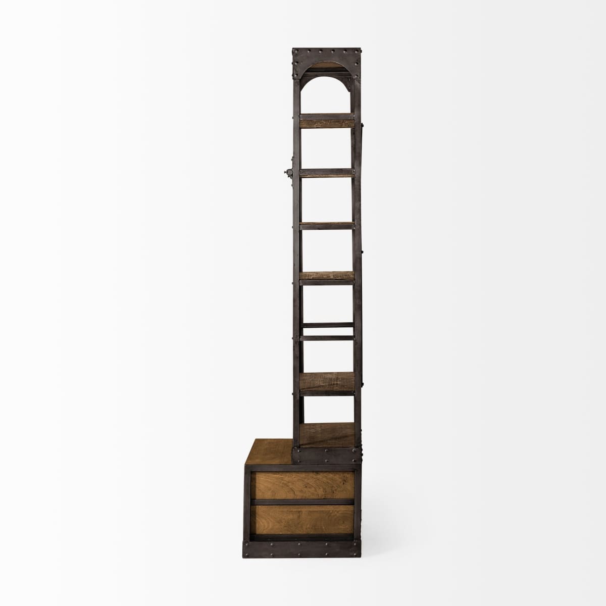 Brodie Shelving Unit Medium Brown Wood | Copper Metal | 32L - shelving