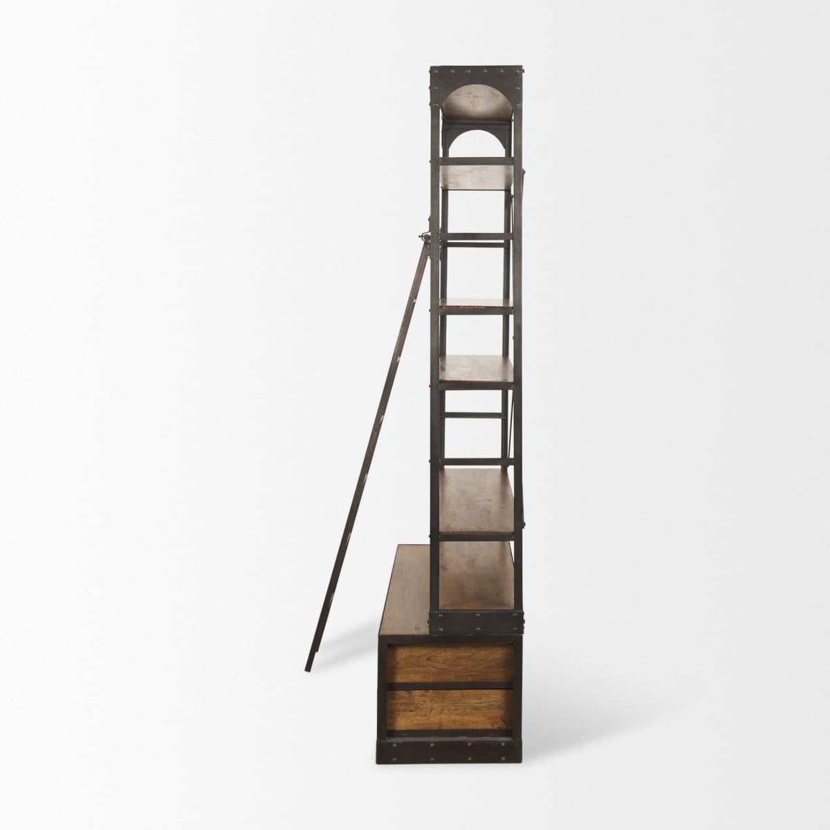 Brodie Shelving Unit Medium Brown Wood | Copper Metal | 57L - shelving