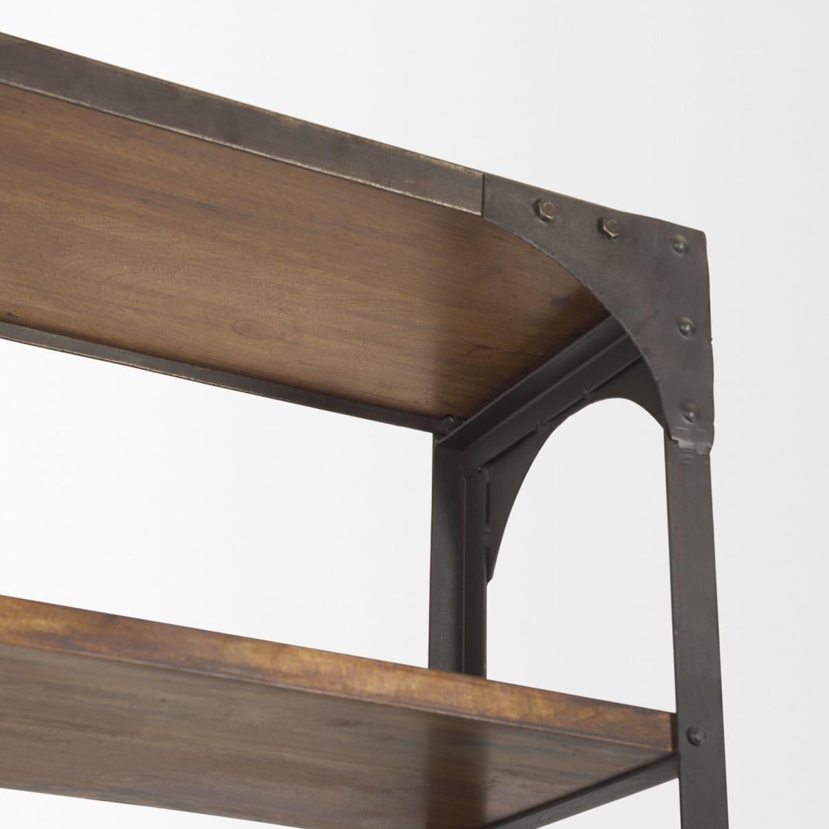 Brodie Shelving Unit Medium Brown Wood | Copper Metal | 57L - shelving