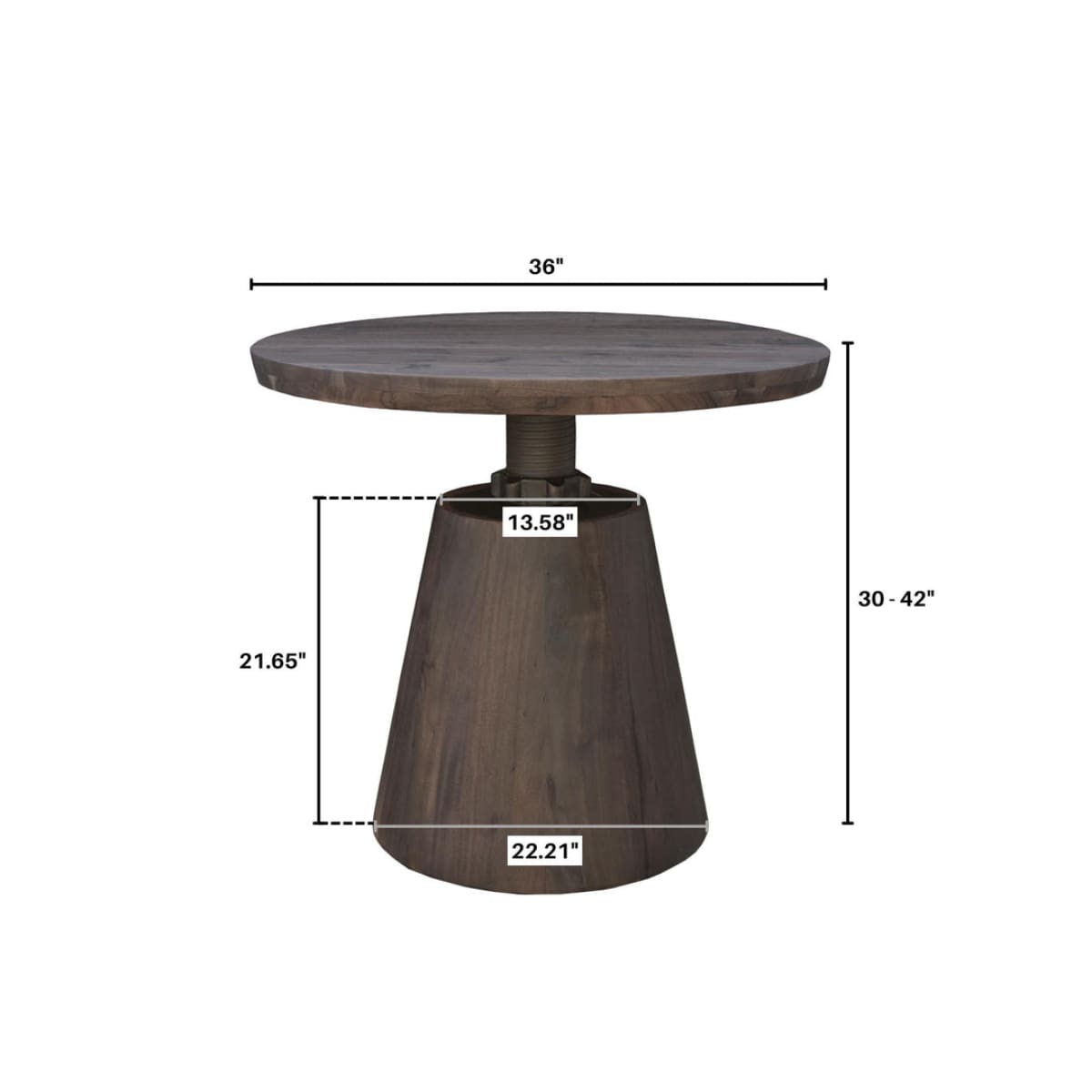 Bronx Bistro Crank Table - Vinegar Matte - lh-import-dining-tables