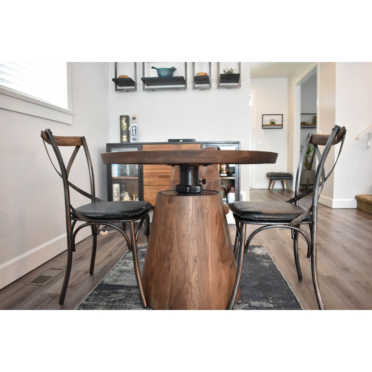 Bronx Bistro Crank Table - Vinegar Matte - lh-import-dining-tables