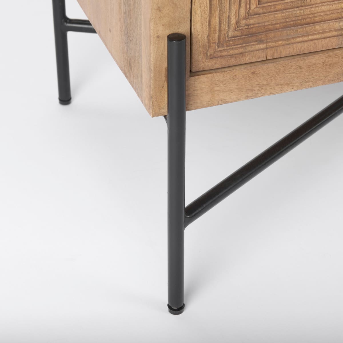 Cairo Accent Cabinet Brown Wood | Black Metal - acc-chest-cabinets