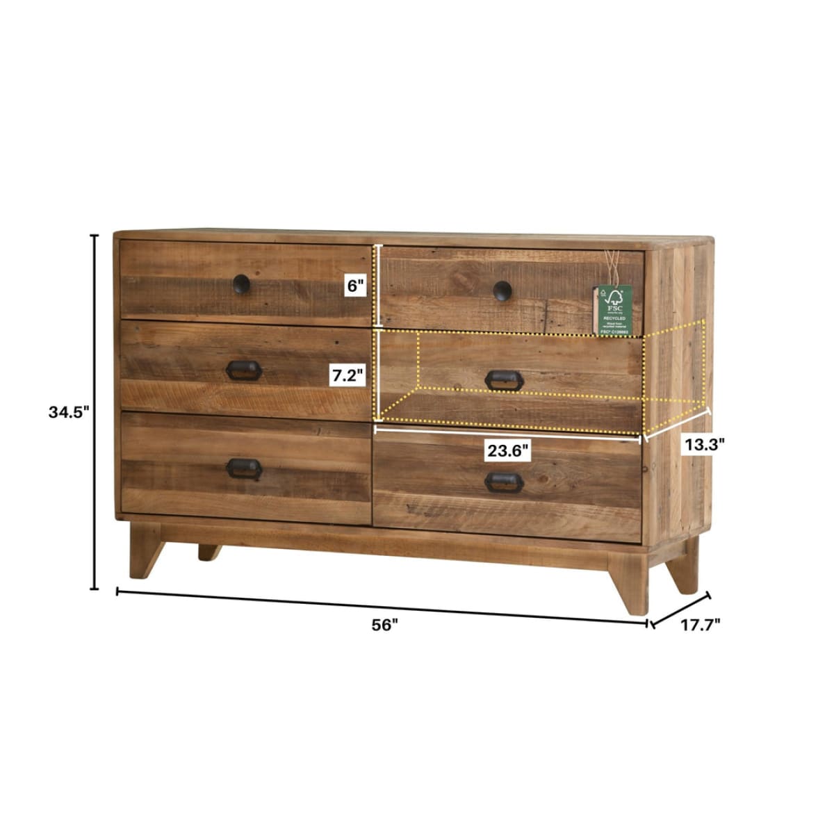 Campestre Modern 6 Drw Dresser - lh-import-dressers