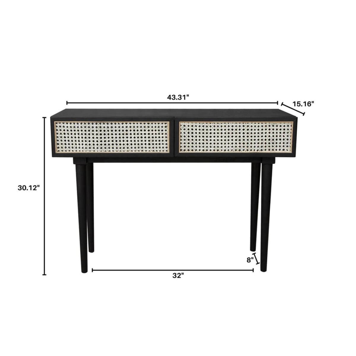 Cane Console Table - lh-import-console-tables