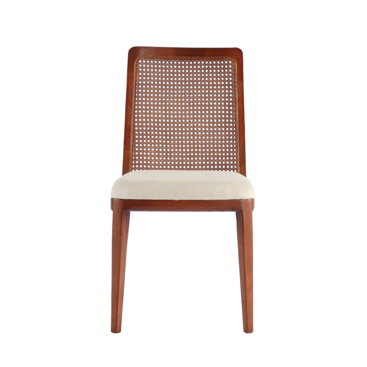 Cane Dining Chair - Beige/Brown Frame - lh-import-dining-chairs