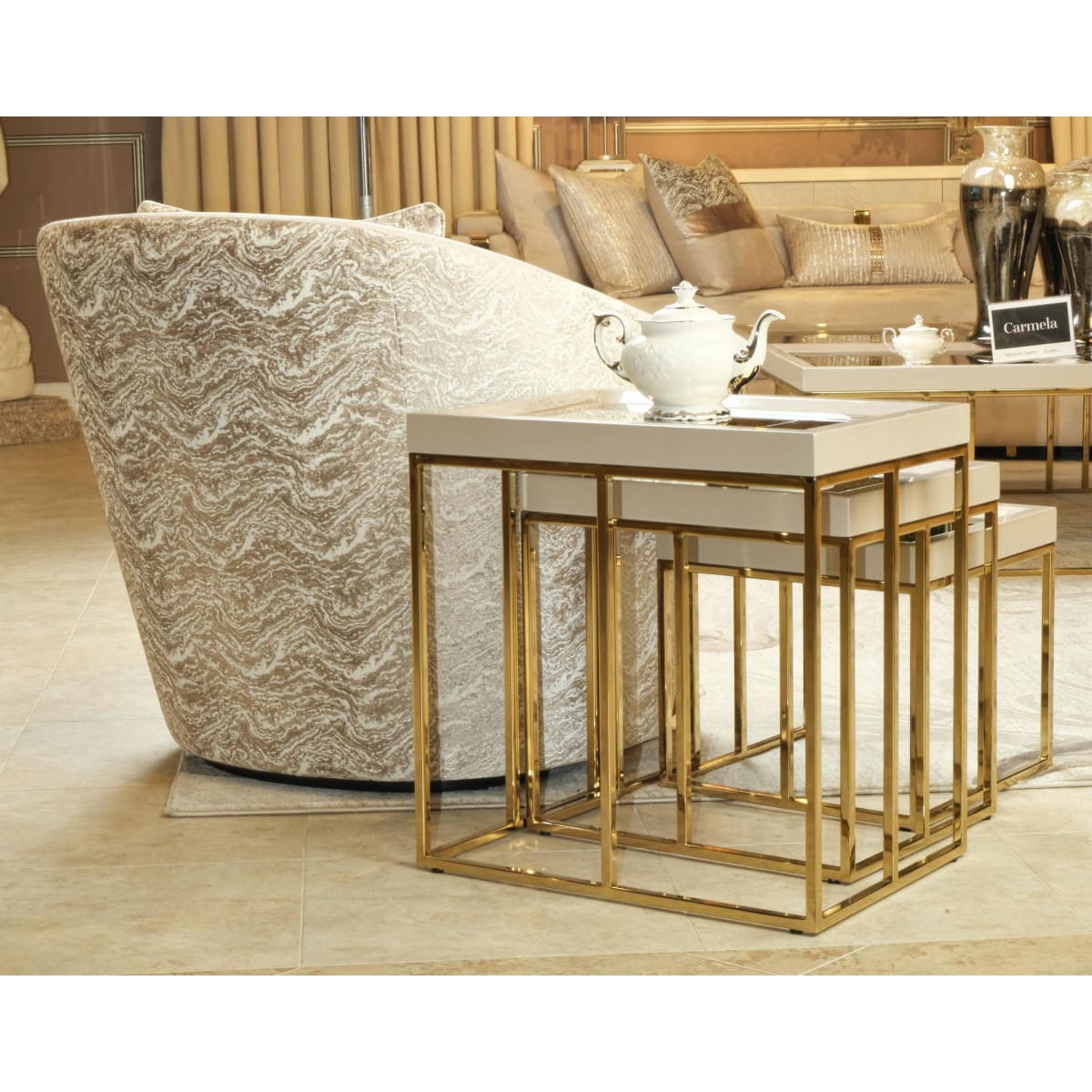 Carmela 3pc Nesting Table Set - accent tables