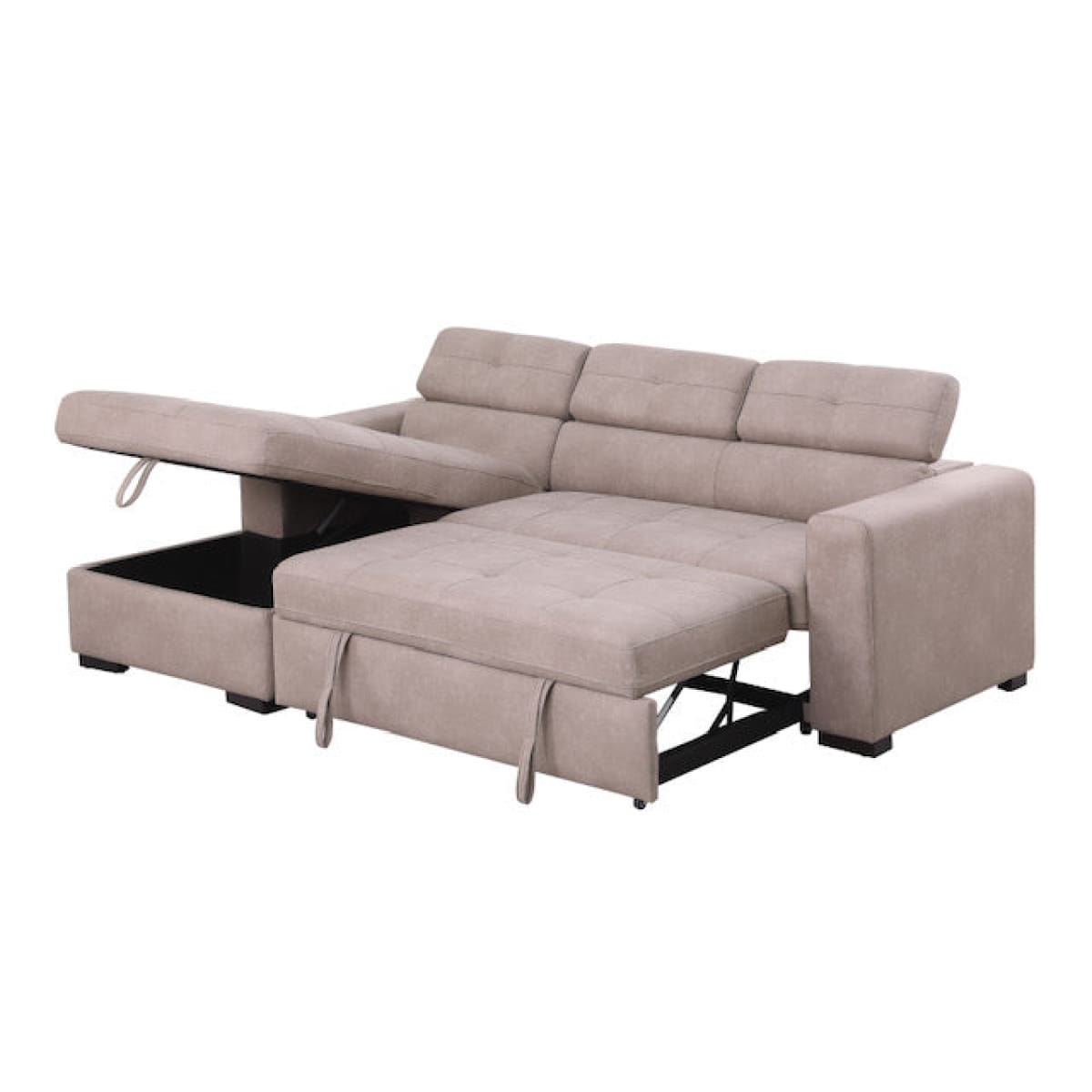 Carol Storage Sleeper Sectional - Steam - Sofabed