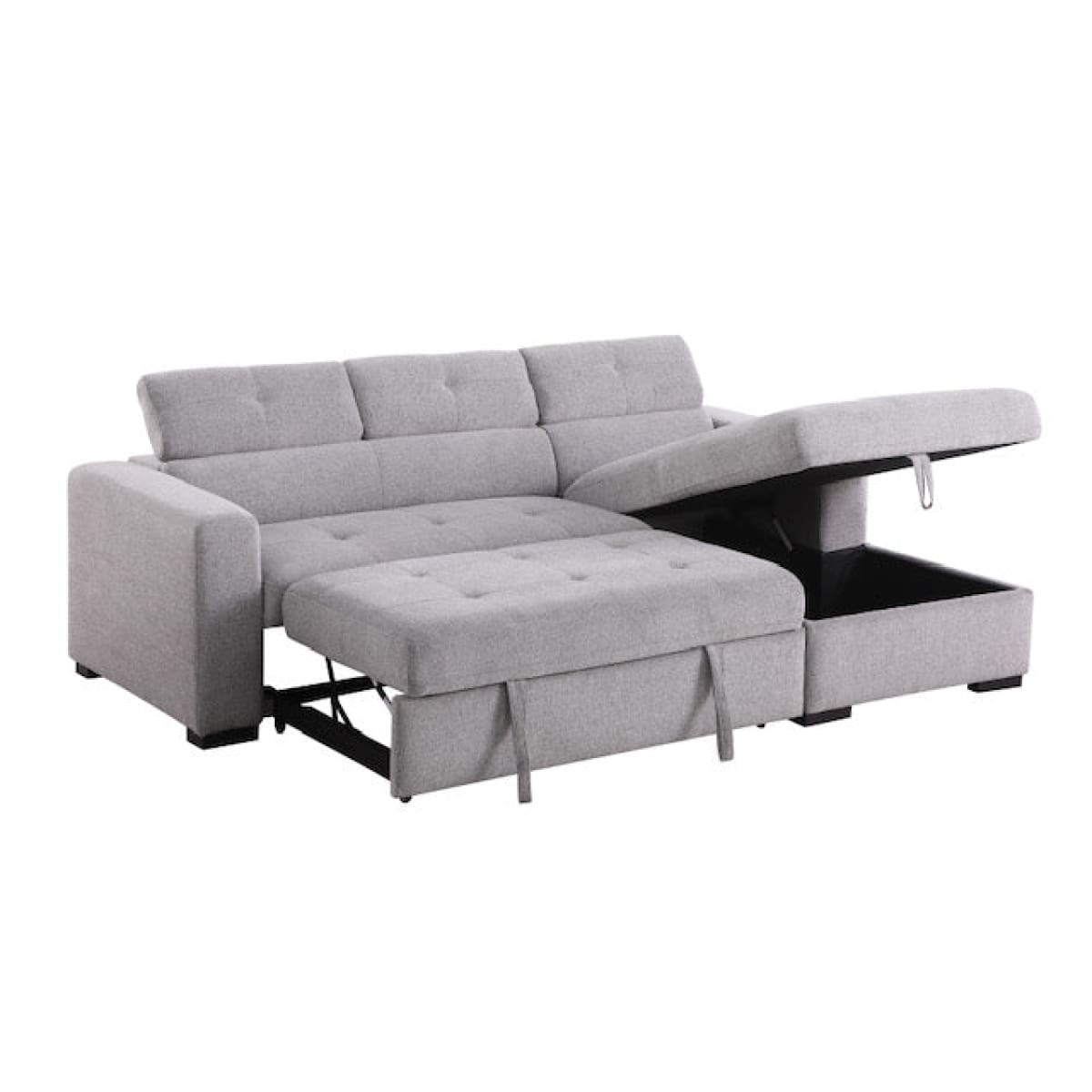 Carol Storage Sleeper Sectional - Stone - Sofabed