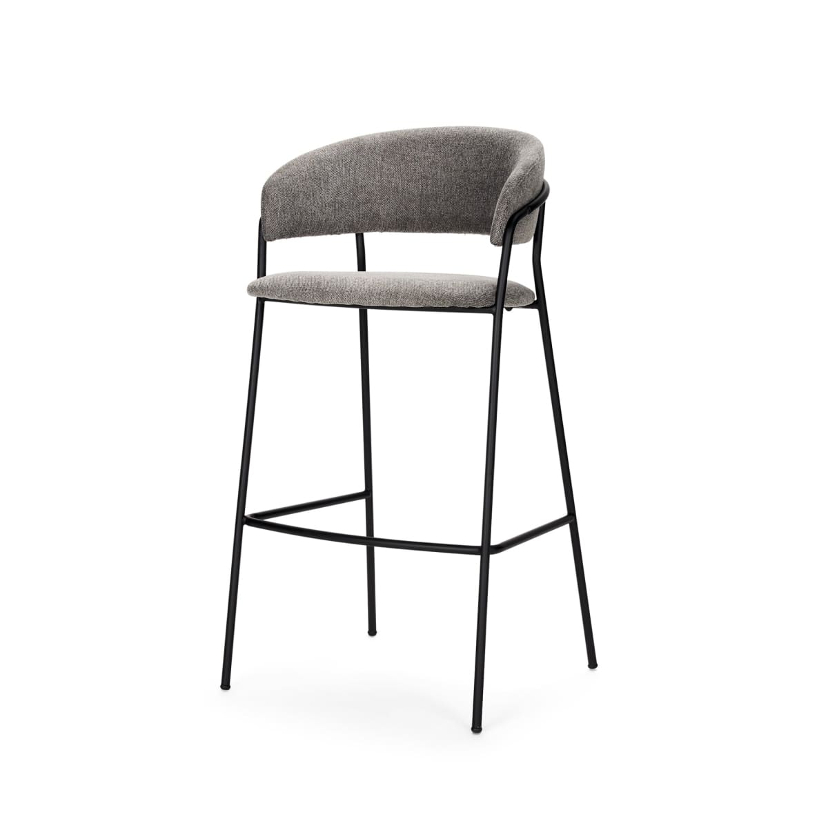 Carolyn Upholstered Seat Bar Counter Stool Gray Fabric | Bar Stool - bar-stools