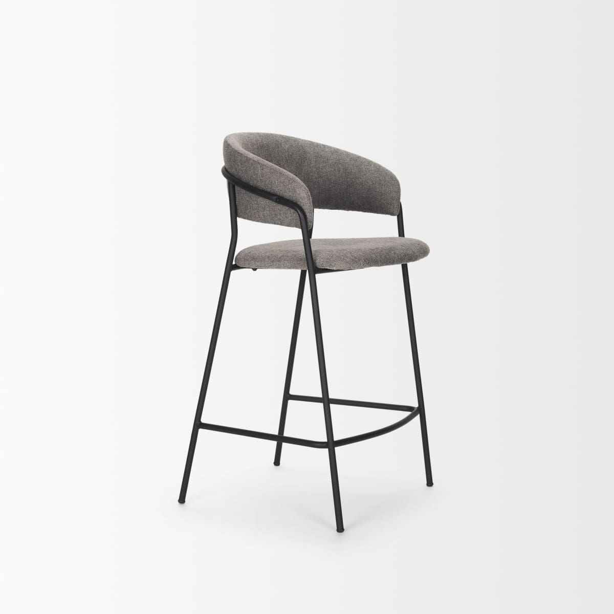 Carolyn Upholstered Seat Bar Counter Stool Gray Fabric | Counter - bar-stools