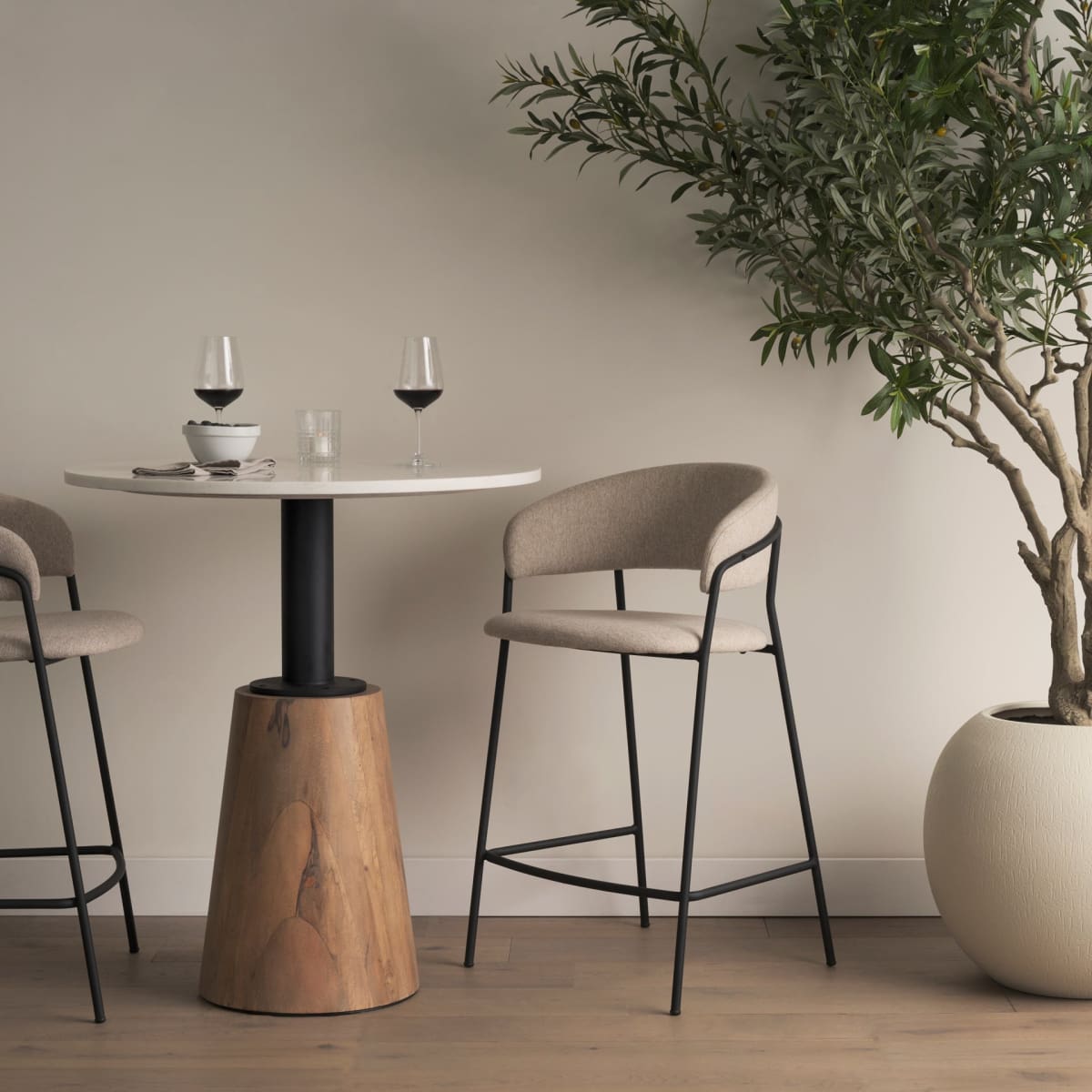 Carolyn Upholstered Seat Bar Counter Stool Oatmeal | Counter - bar-stools