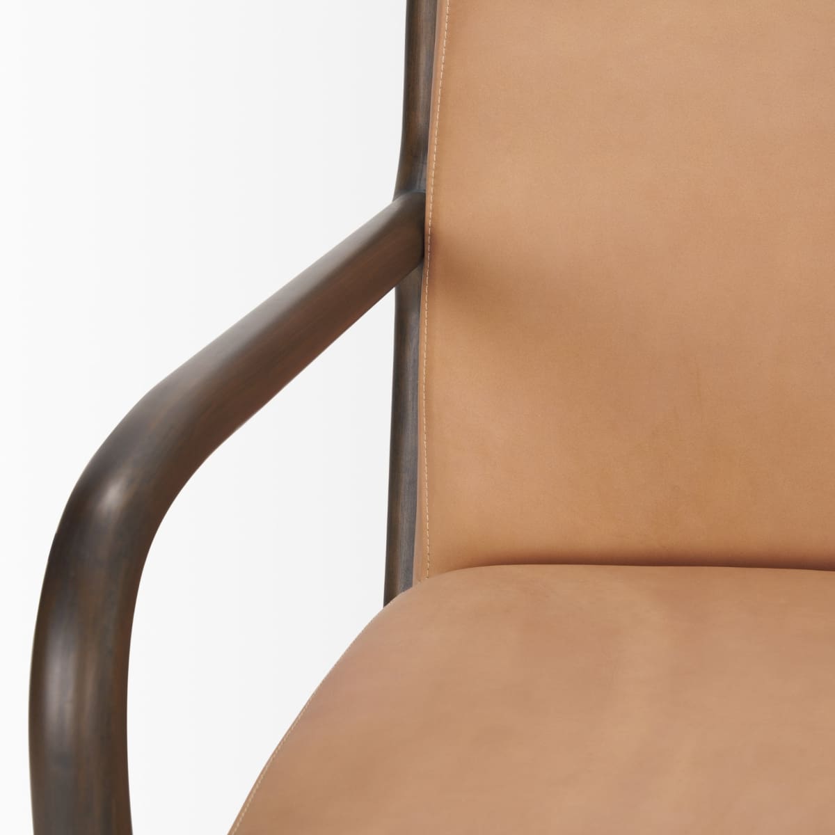 Cashel Leather Accent Chair Medium Brown Wood | Leather - accent-chairs