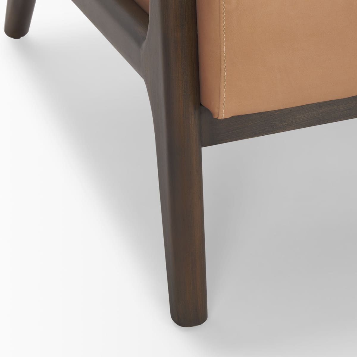 Cashel Leather Accent Chair Medium Brown Wood | Leather - accent-chairs