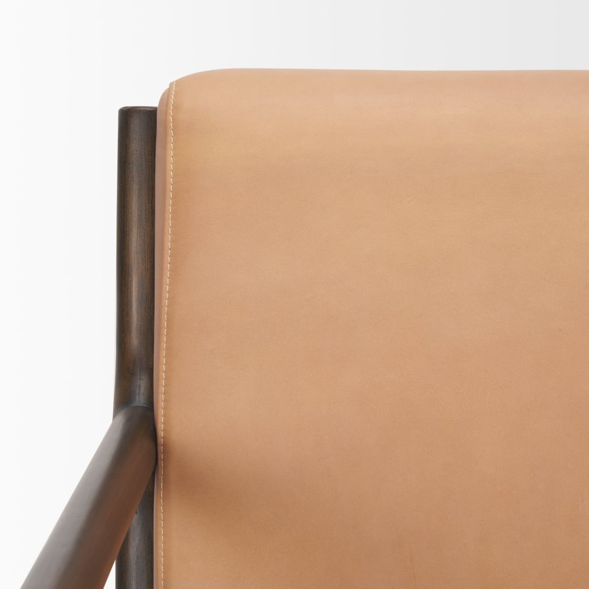 Cashel Leather Accent Chair Medium Brown Wood | Leather - accent-chairs