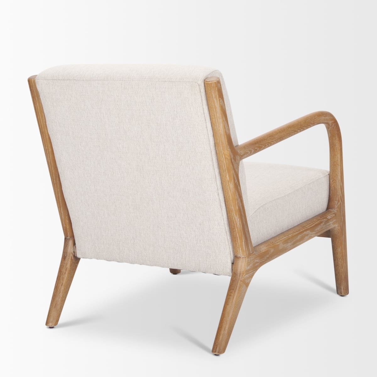 Cashel Upholstered Accent Chair Light Brown Wood | Beige Fabric - accent-chairs